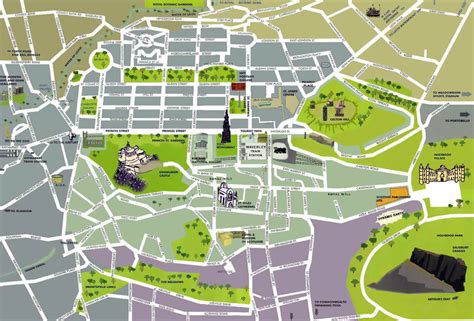 Detailed tourist map of Edinburgh city center | Edinburgh | United Kingdom | Europe | Mapsland ...