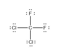 Determine the molecular geometry of $\ce{CF2Cl2}$. | Quizlet