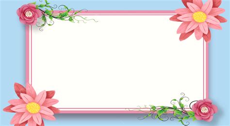 Flower Border Background Flower Border Element Border Material Frame, Fresh, Simple, Flower ...