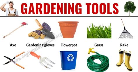 Gardening Tools: List of 30 Useful Tools Names for Gardening - English ...