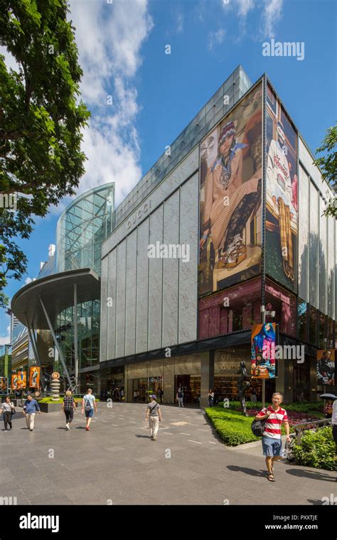 Exterior view of Paragon Mall along Orchard Road at Singapore Stock ...