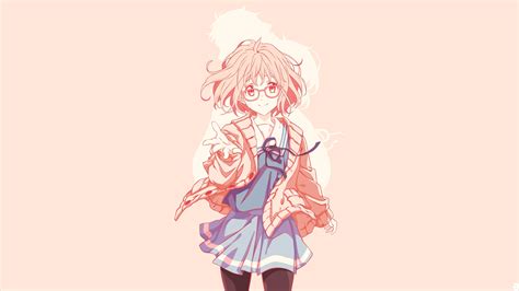 Download wallpaper 3840x2400 short hair, mirai kuriyama, anime girl, minimal, glasses 4k ...