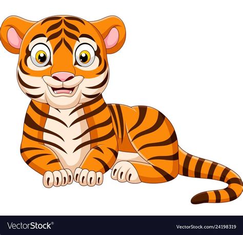 Illustration of Cartoon funny tiger isolated on white background ...