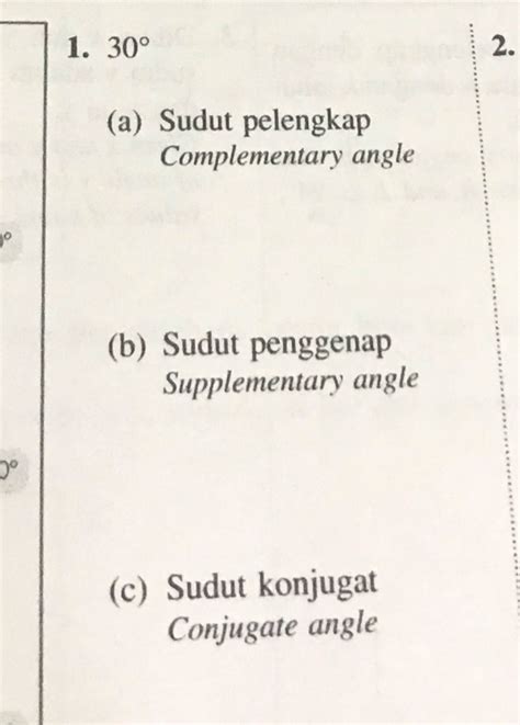 Solved: 1. 30 ° 2. a Sudut pelengkap Complementary angle b [geometry] - Gauthmath