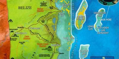 Belize mayan ruins map - Belize ruins map (Central America - Americas)