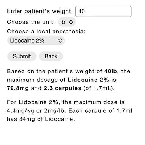 Calculating local anesthesia dosage — justbabyteeth