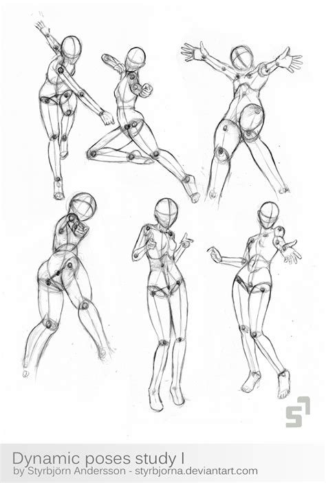 Dynamic Poses Study 1 | Art reference, Art reference poses, Sketches