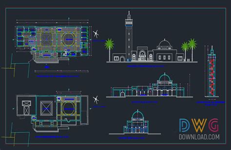 Dwg Download -Mosque Project Dwg 2 | Mosque design islamic architecture, Mosque architecture ...