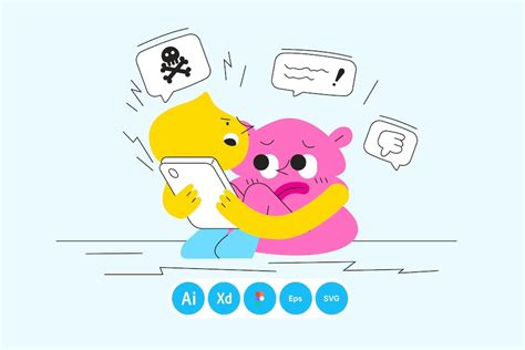 Cyber Bullying illustration, Graphics - Envato Elements