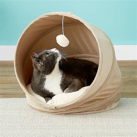 FRISCO Foldable Canopy Cat Bed, Sandy Beige - Chewy.com