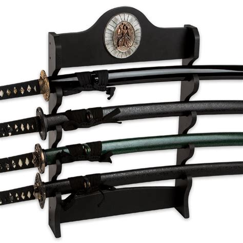 Four Tier Samurai Sword Wall Mount Display | CHKadels.com | Survival & Camping Gear