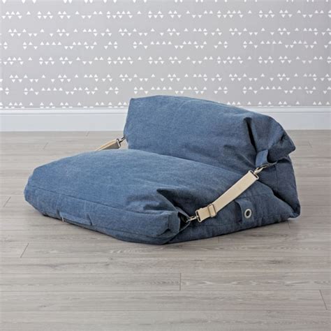 Kids Blue Bean Bag Bed Chair + Reviews | Crate & Kids