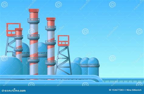 Oil Refinery Concept Banner, Cartoon Style Stock Vector - Illustration of banner, field: 153677283