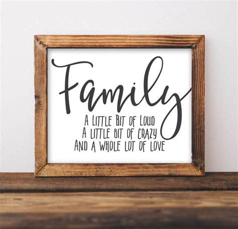 Printable Wall Art Family Printable Sign Printable Home Decor Loud Crazy Love Rustic Farmhouse ...