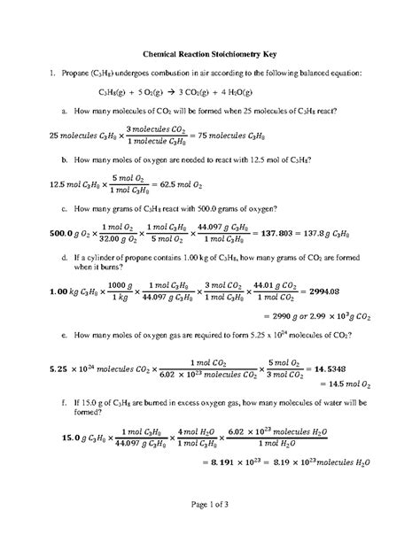 Stoichiometry Problems Worksheet Answers – E Street Light