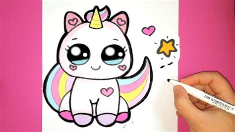 How to Draw a Cute Baby Unicorn - SUPER EASY - HAPPY DRAWINGS