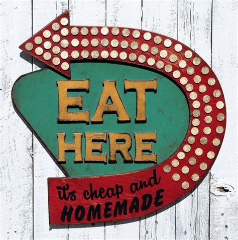 Eat Here Sign Eat Sign Homemade Food Vintage Look Vintage Sign Restaurant Sign Cafe Sign Diner ...