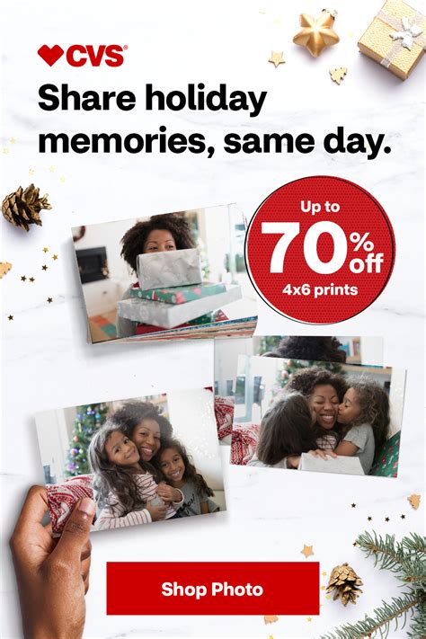 Up to 70% off 4x6 prints at CVS | Holiday photo gifts, 4x6 prints, Holiday memories