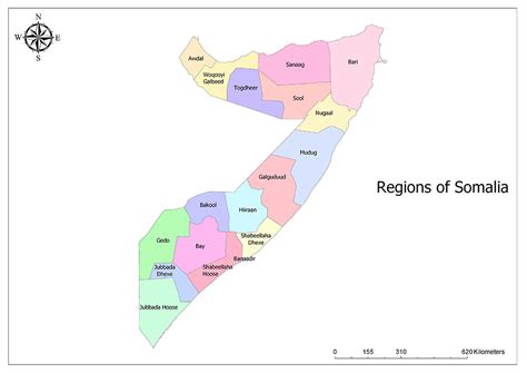 Somalia Map with Cities and Regions | Mappr