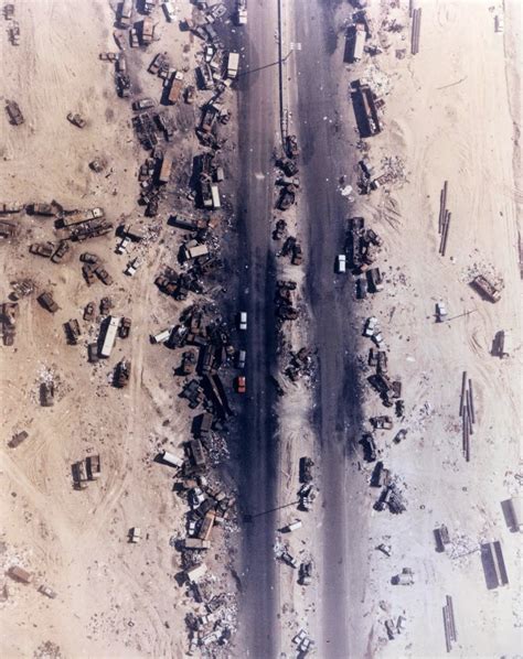 Highway of Death, the result of American forces bombing retreating ...