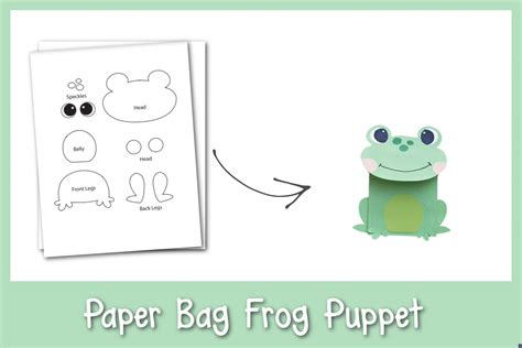 Easy & Fun Paper Bag Frog Puppet [Free Template] - Frosting and Glue- Easy crafts, games ...