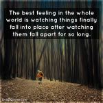 The best feeling in the whole world is watching things finally fall | Popular inspirational ...