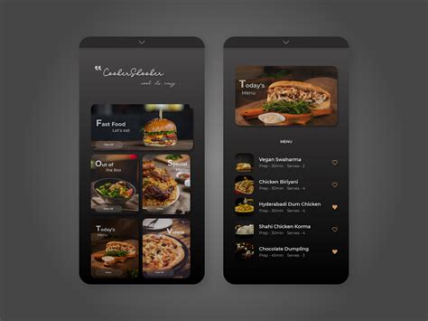 CookerShooker - Mobile Web Design - Food Website - Menu Design by Druhin Tarafder on Dribbble