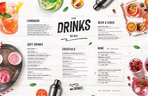 Drinks Menu Template PSD - ksioks