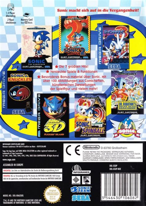 Sonic Mega Collection (2002) GameCube box cover art - MobyGames