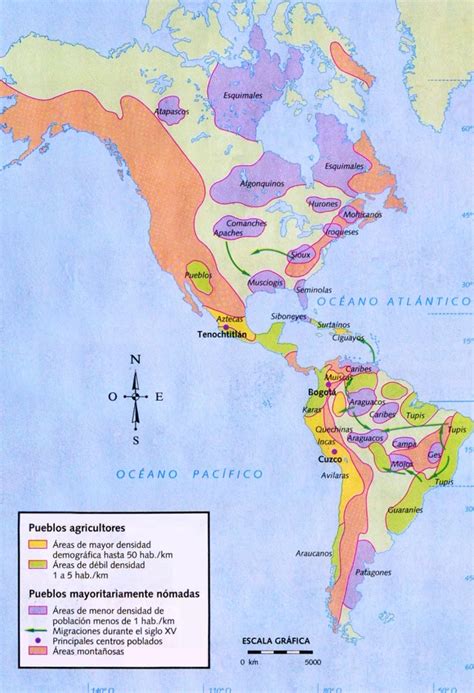 Mapa de América: Pueblos aborígenes en el siglo XV | Pueblos aborigenes ...