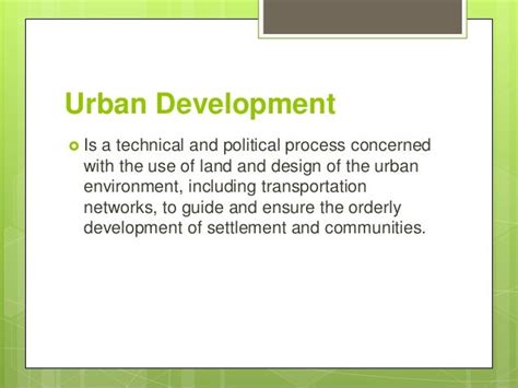 Rural and urban development