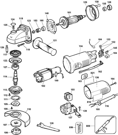 DeWALT DW821 Angle Grinder Parts (Type 5) - DeWALT Grinder Parts ...