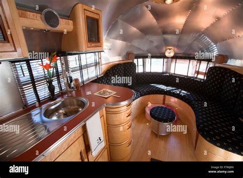 Interior view of 1930's Art Deco Airstream Trailer at Vintage Trailers and Campers, the 4th ...