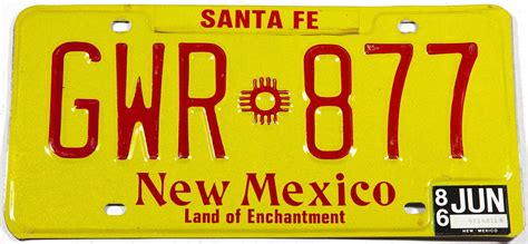 1986 New Mexico License Plate | License plate, New mexico, Car license plate