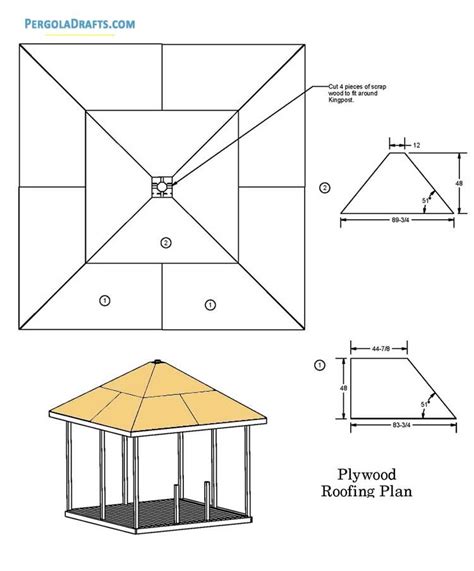 10×10 square gazebo plans blueprints for four sided summerhouse – Artofit