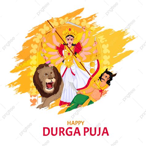 Goddess Durga Killing Mahishasura Happy Navratri And Puja Festival, Durga Puja, Mahishasura ...