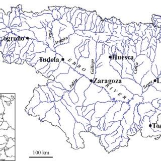 Map of the Ebro River watershed showing the main cities and... | Download Scientific Diagram