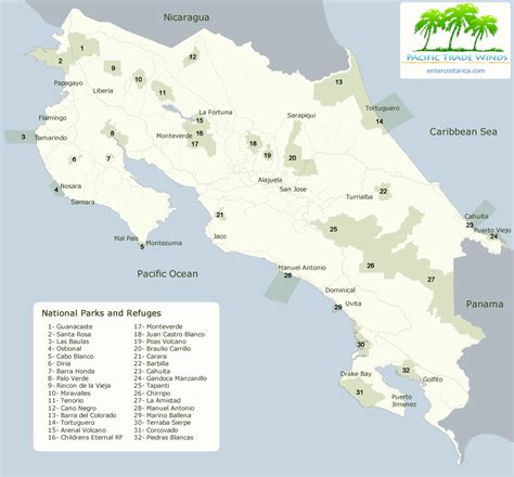 Explore Costa Rica National Parks Map