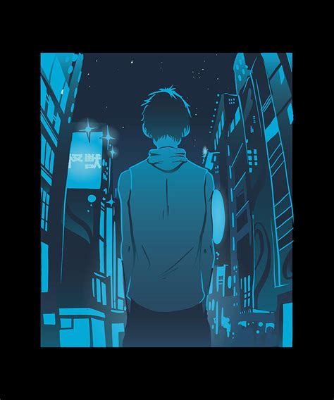 Anime Boy Walking City Streets Digital Art by Me - Pixels