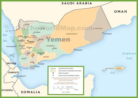 Yemen political map