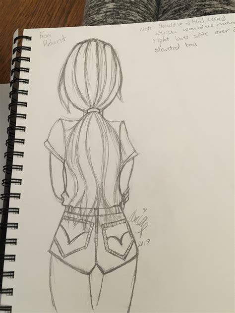 Backside of a girl | Girl drawing sketches, Drawing people, Easy drawings sketches