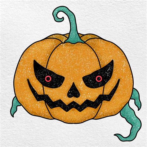 How to Draw a Scary Pumpkin - HelloArtsy