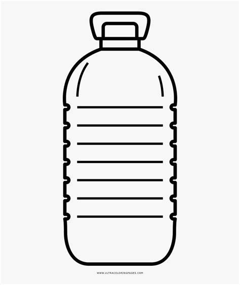 Plastic Bottles Clipart Colouring Page - Water Bottle Clipart Black And ...