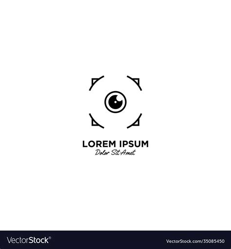 Camera logo icon line outline monoline Royalty Free Vector