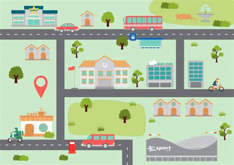 Community Map Clipart Illustrations