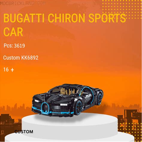 Bugatti Chiron Sports Car Custom KK6892 Technician with 3619 Pieces - MOC Brick Land