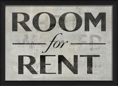 Room for Rent Framed Sign - Contemporary - Prints And Posters - by Art District 9 | Houzz