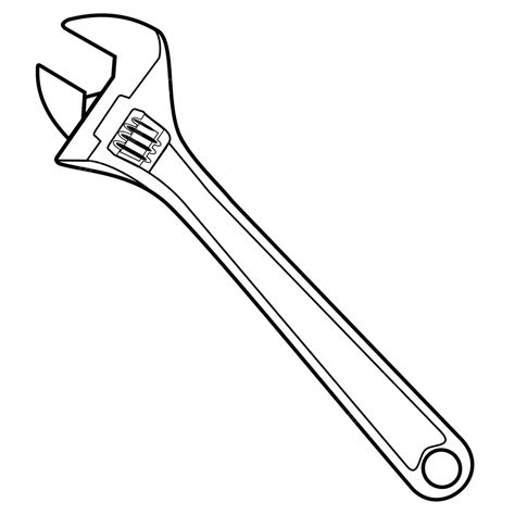 Adjustable Wrench Drawing