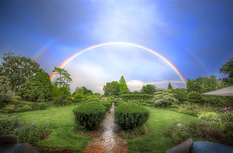 Picture HDR Nature Rainbow Sky Gardens Shrubs | Rainbow wallpaper backgrounds, Rainbow wallpaper ...