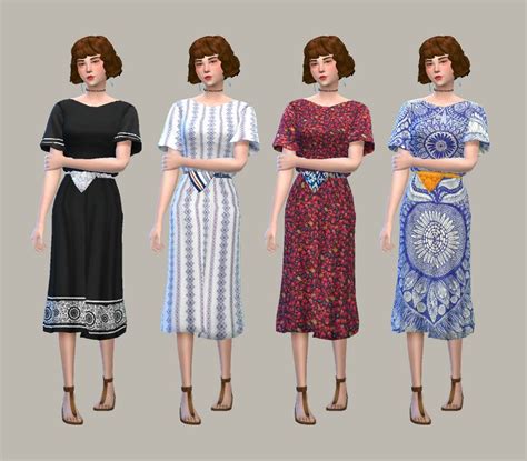 Boho dress | Boho dress, Sims 4 mods clothes, Sims 4 clothing